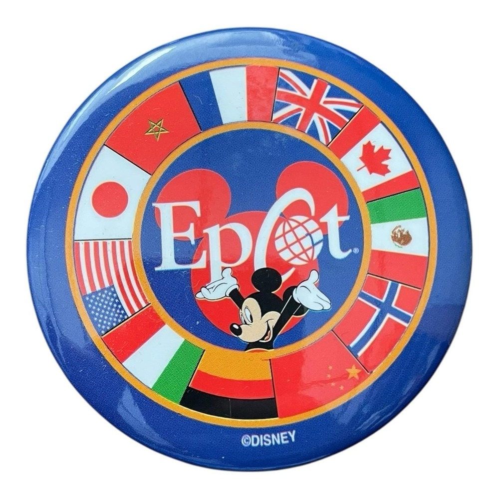 Epcot Passport Mickey with Circle of Flags‎ Button Disney Pin